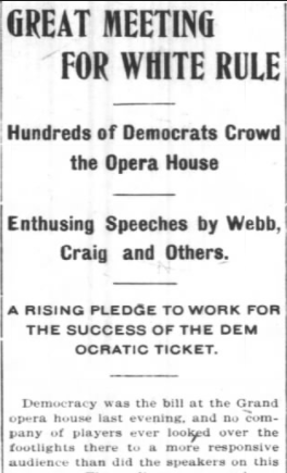 Great Meeting for White Rule